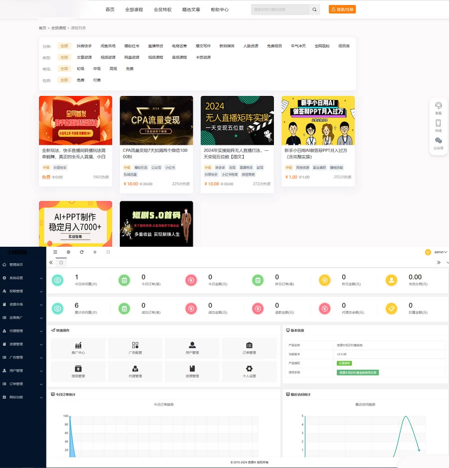 图片[2]-2024最火的资源牛知识付费系统小程序+PC+H5三端+教程-创意云博客